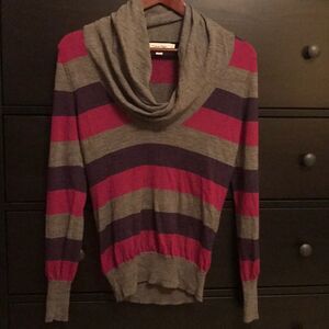 Calvin Klein Cowl Neck Stripe Sweater - Size Small